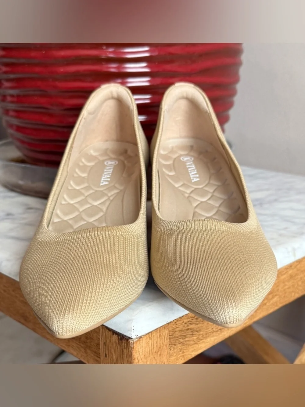 VIVAIA Heels Tracy Pro Nude Peach Pointed Toe Pumps Women’s 8.5